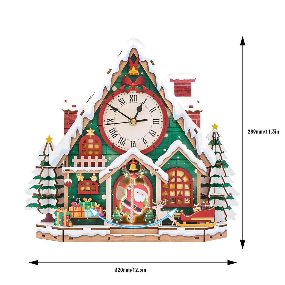 kaayee-snowy-christmas-house-holzuhr-bastelset-weihnachten image 4