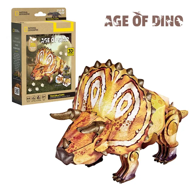 cubicfun-age-of-dino-ds1196h-triceratops-3d-puzzle-dinosaurier image 1
