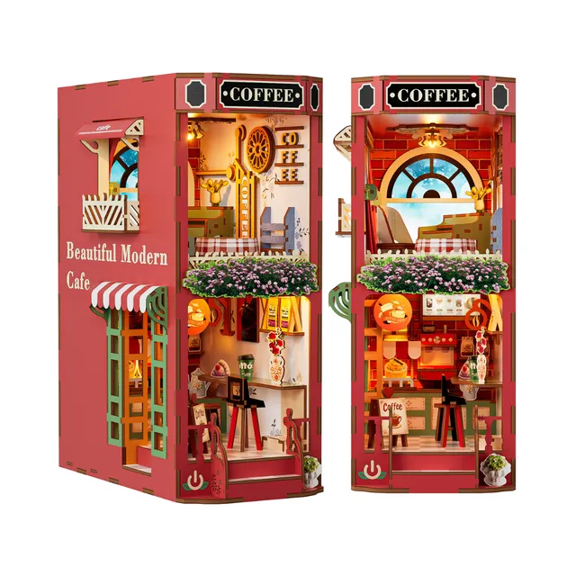 kaayee-book-nook-kit-coffee-shop-3d-puzzle-mit-licht image 1
