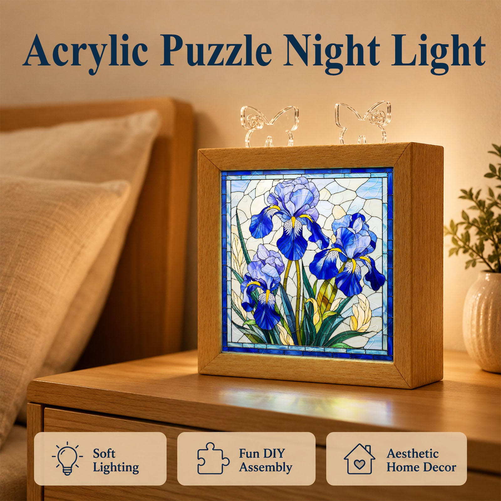 kaayee-night-light-royal-iris-bloom-acryl-holzrahmen image 6