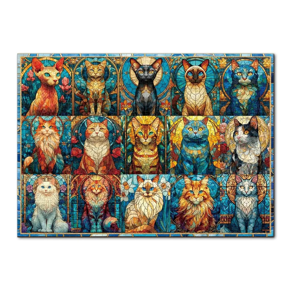 kaayee-cardboard-puzzle-sea-glass-cat-1000-teile-katzen image 1