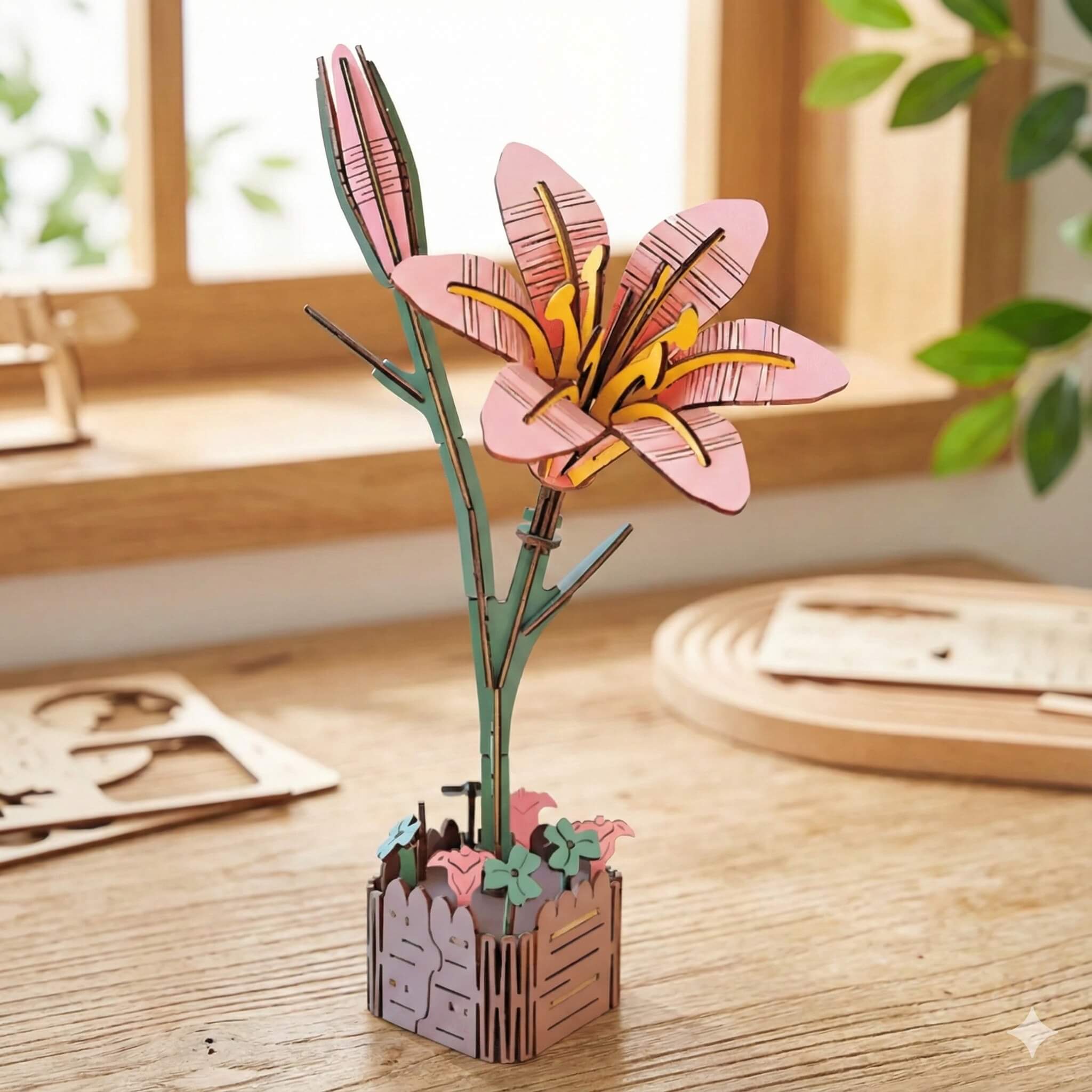 magicholz-holzblumen-zeitlose-blumen-holzblumen-rose-lilie image 6