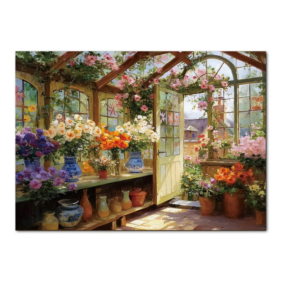 kaayee-cardboard-puzzle-sunlit-flowerhouse-1000-teile-eco image 1