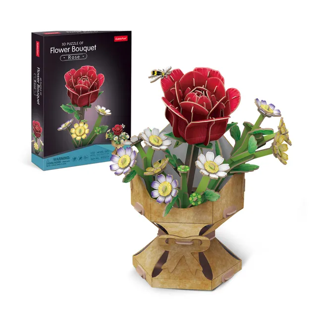 cubicfun-botanical-w3301h-rose-3d-puzzle-blumen image 1