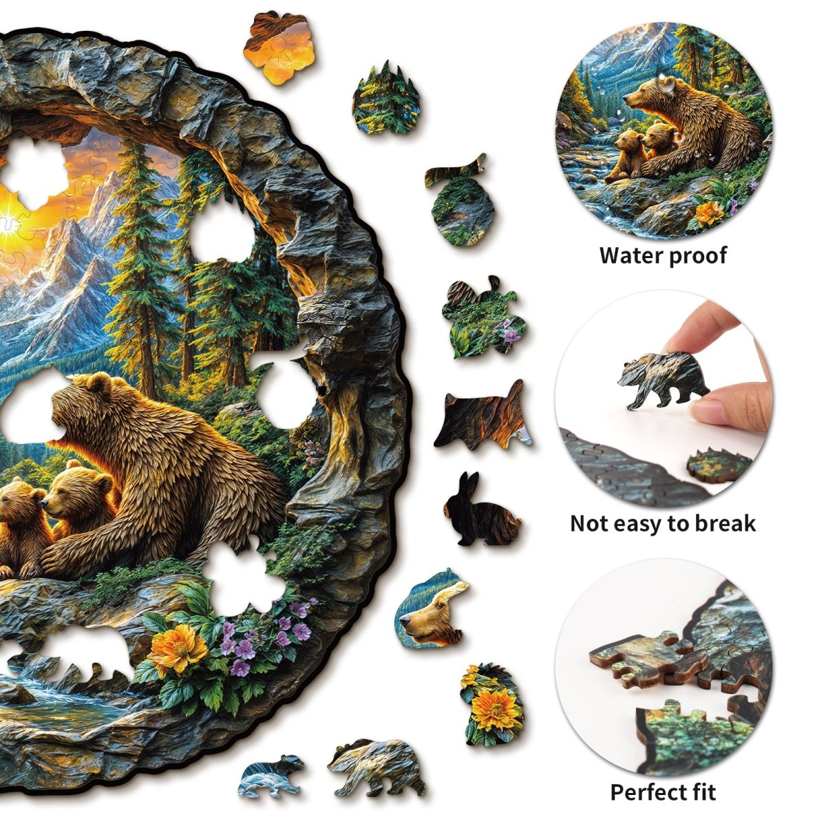 kaayee-wooden-3d-bear-embrace-holzpuzzle-medium-b-ren image 2