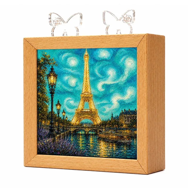 kaayee-night-light-paris-starry-night-puzzle-lampe-holzrahmen image 1