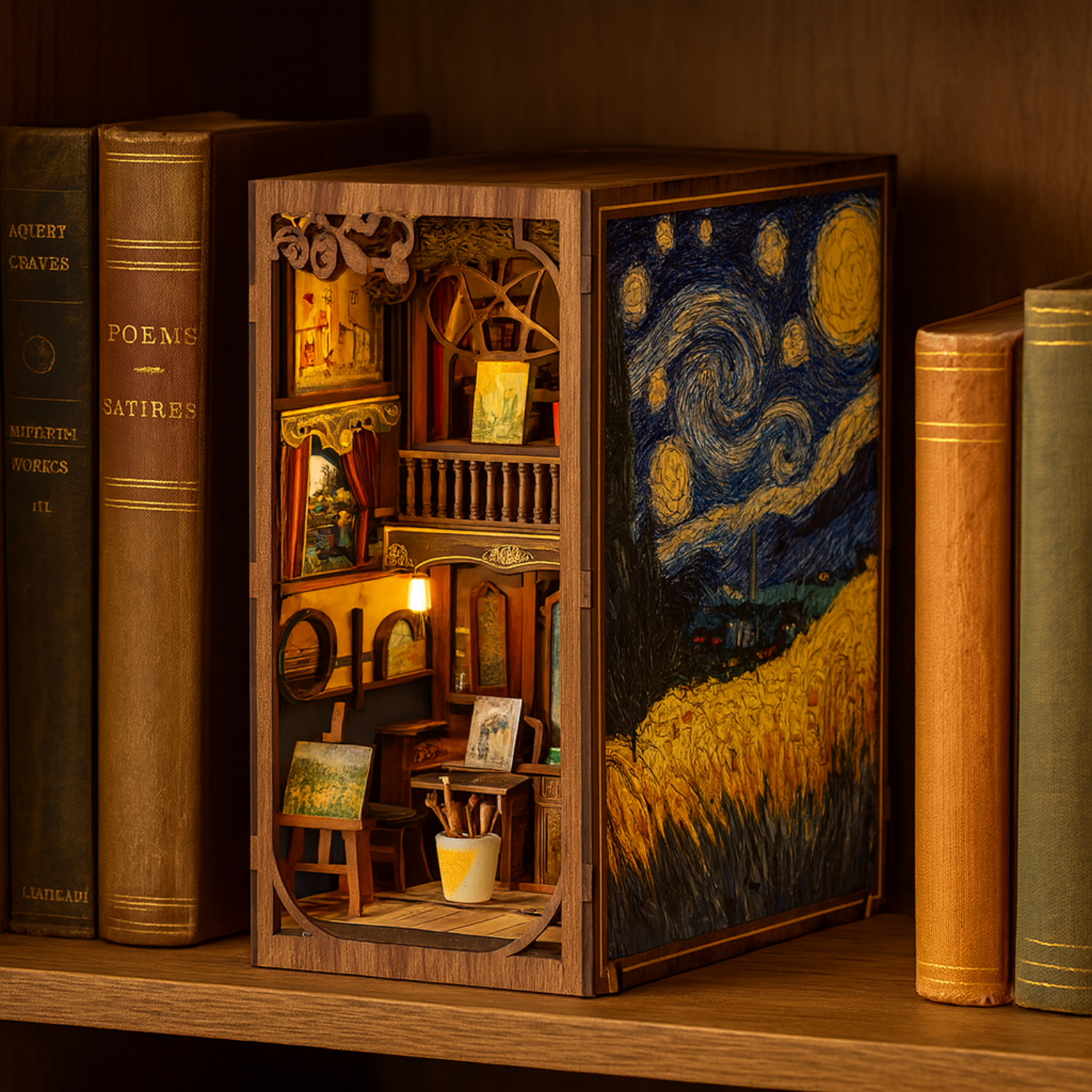 magicholz-van-gogh-book-nook-muttertag-mit-licht-starter-kit image 3