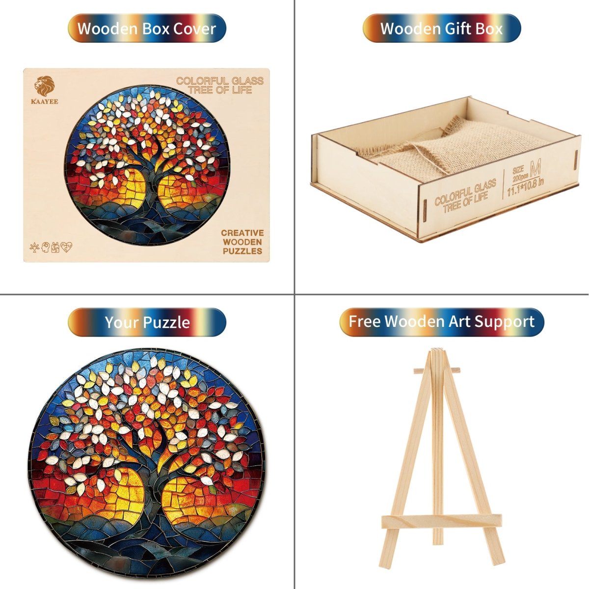 kaayee-wooden-tree-of-life-holzpuzzle-medium-glas-optik image 5
