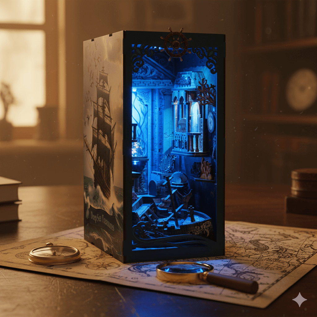 magicholz-deep-sea-treasures-book-nook-bausatz-mit-licht image 2