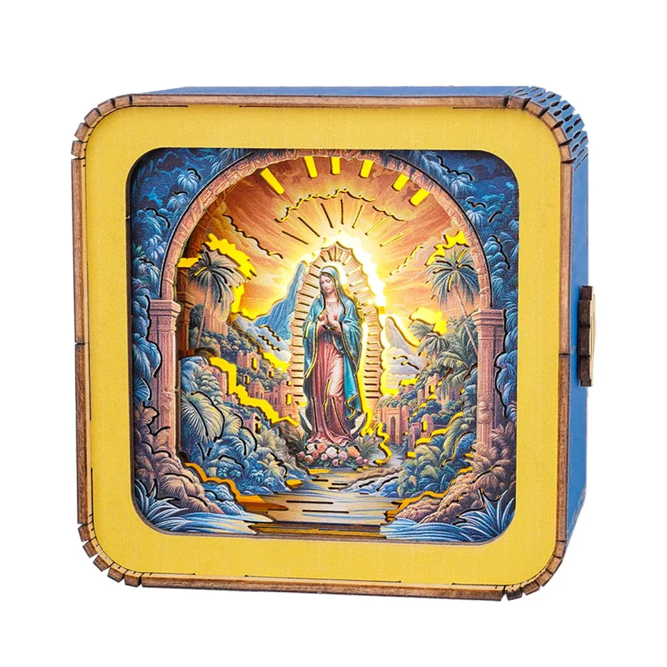kaayee-night-light-virgin-mary-holzpuzzle-nachtlicht image 1