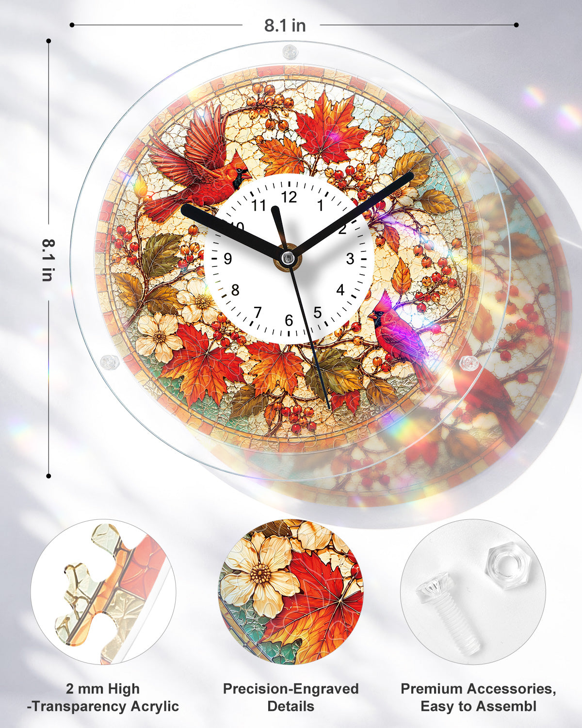 kaayee-clock-kit-autumn-cardinal-puzzle-uhr-regular-herbst image 3