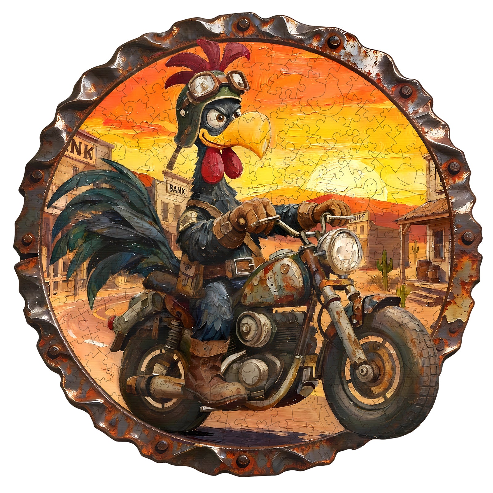 jigfoxy-rooster-holzpuzzle-m-210-teile-hahn-motiv image 1