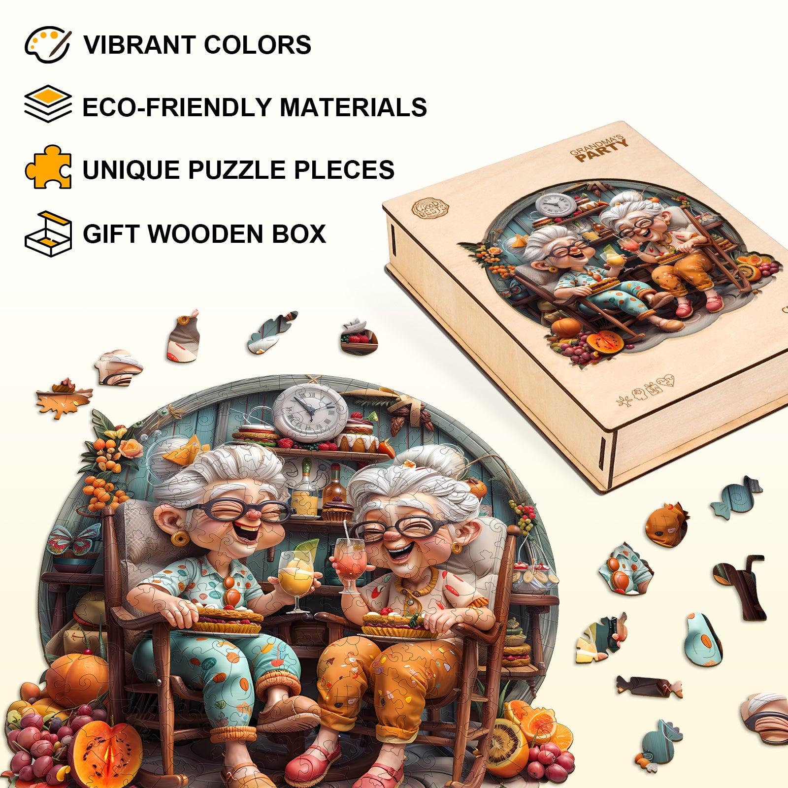 jigfoxy-grandma-s-party-holzpuzzle-s-100-teile-retro image 4