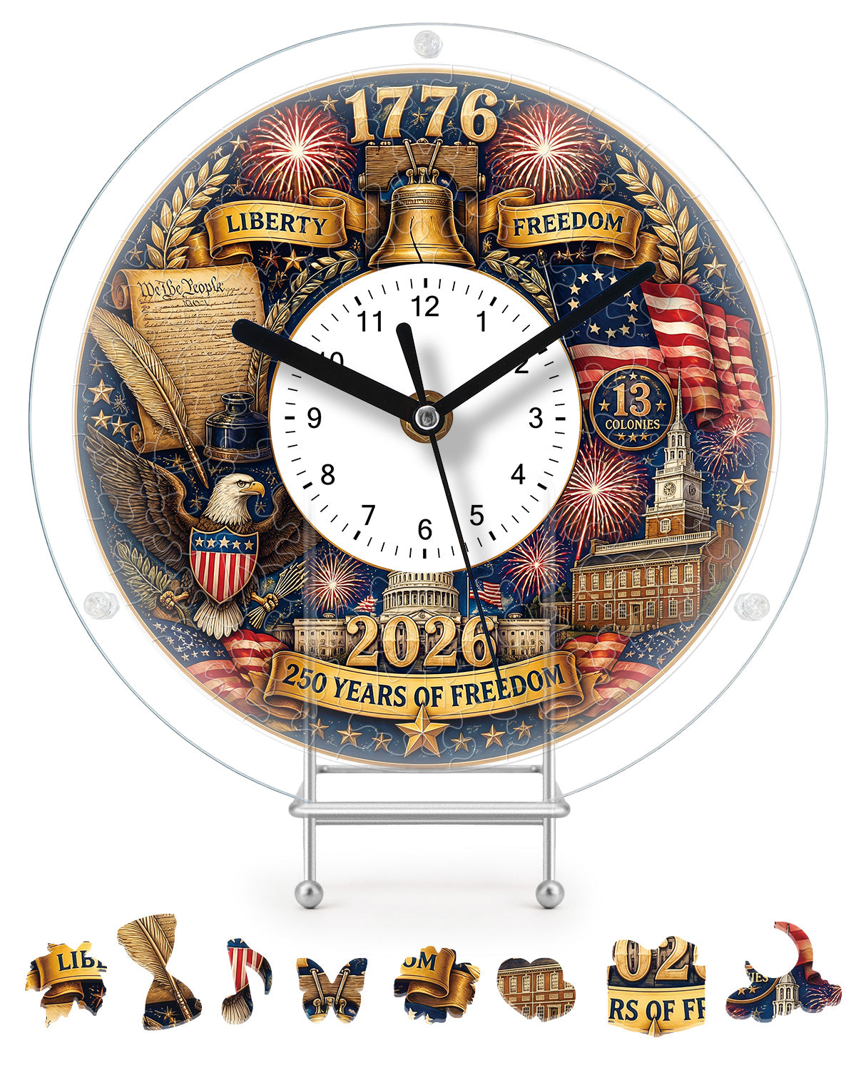 kaayee-clock-kit-puzzle-uhr-250-years-of-freedom-acryl-diy image 1