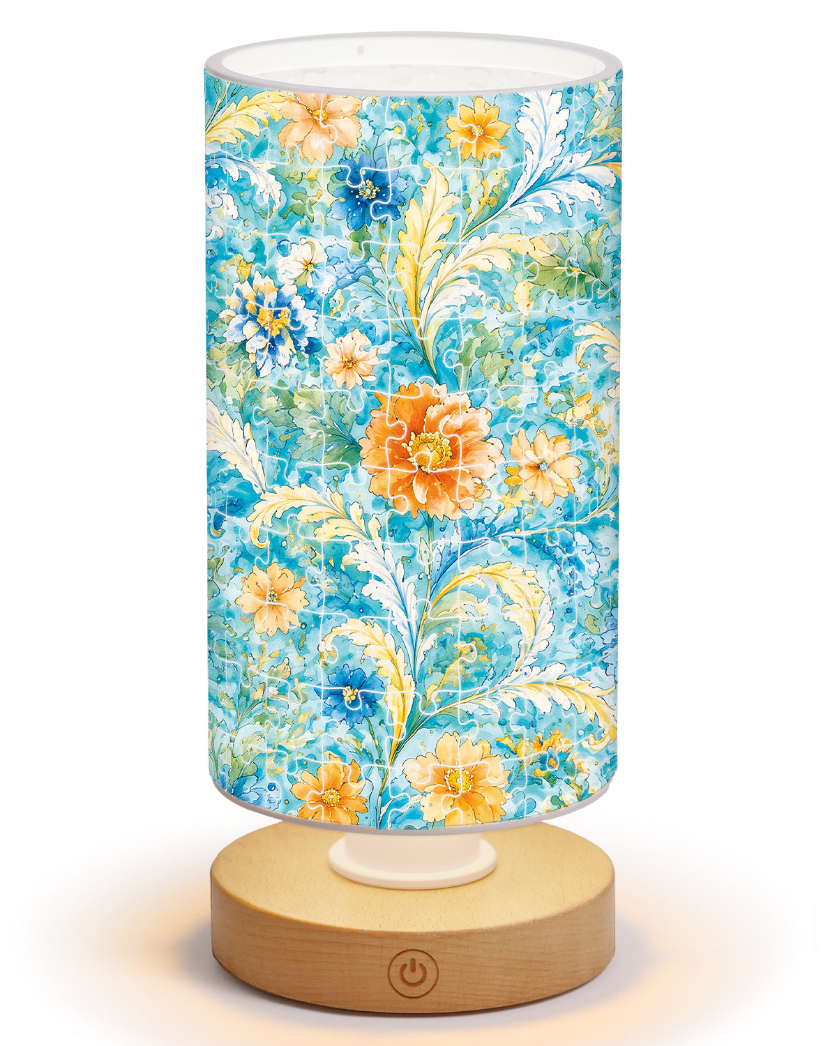 kaayee-azure-floral-rhapsody-acryl-nachtlicht-zylinder image 1