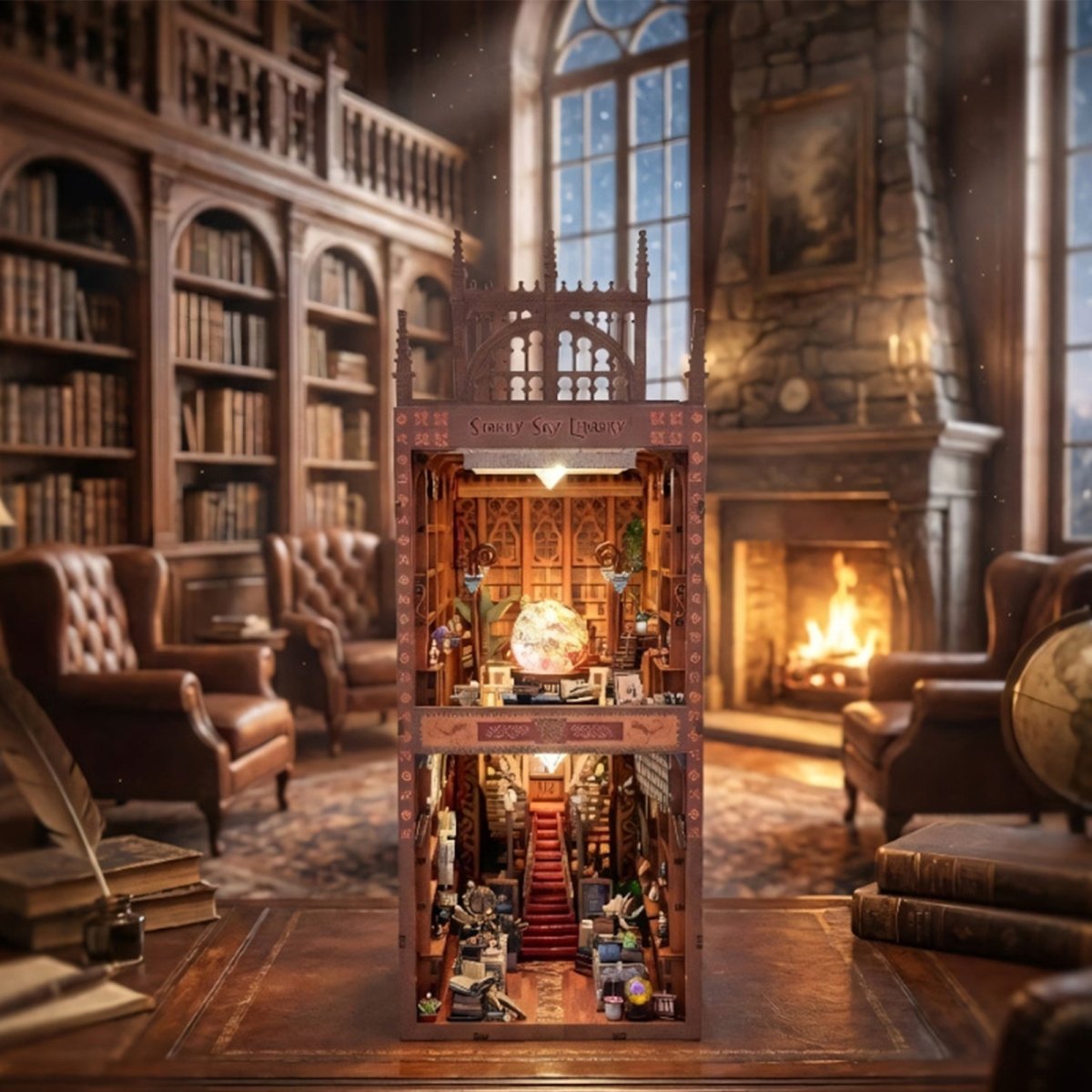 kaayee-book-nook-kit-starry-sky-library-holz-mit-led image 3