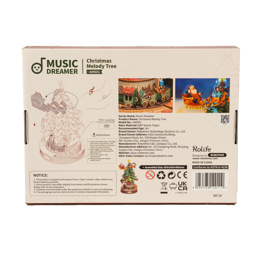 magicholz-mechanischer-bausatz-weihnachtsbaum-mit-melodie-musikbox image 5