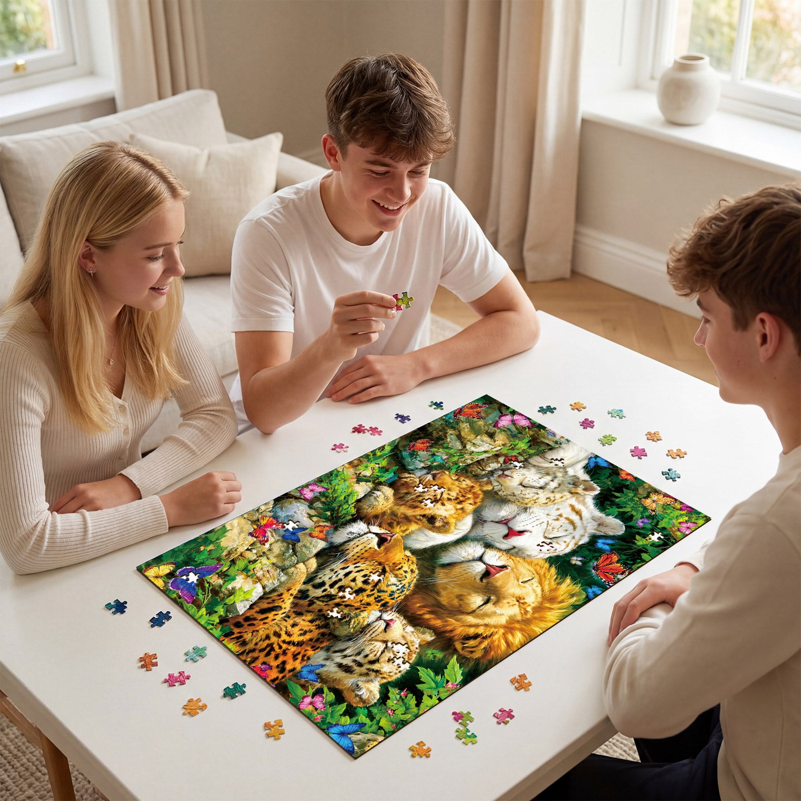 kaayee-sweet-dreams-in-the-jungle-kartonpuzzle-1000-teile-eco-white-board image 4