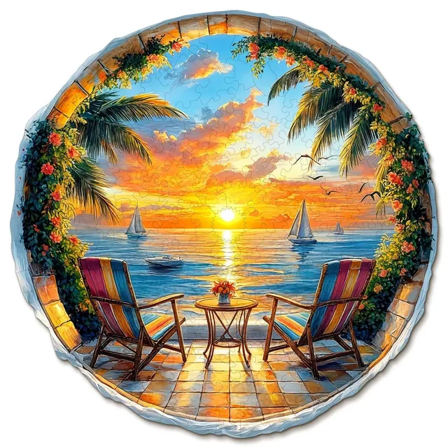 kaayee-wooden-puzzle-ocean-sunset-holzpuzzle-medium-sonnenuntergang image 1