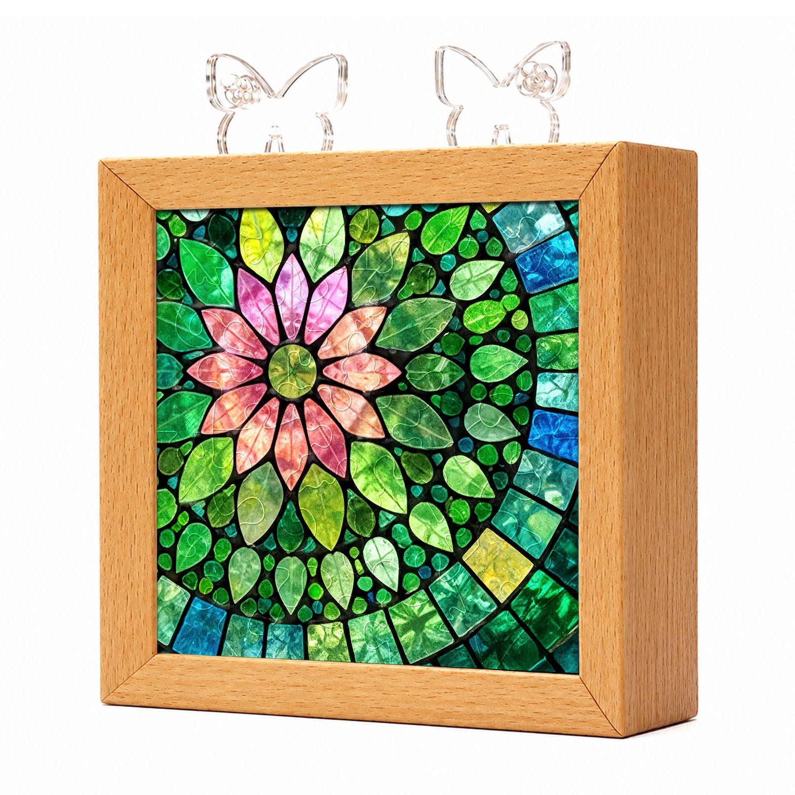 kaayee-verdant-bloom-nachtlicht-acryl-puzzle-holzrahmen image 1