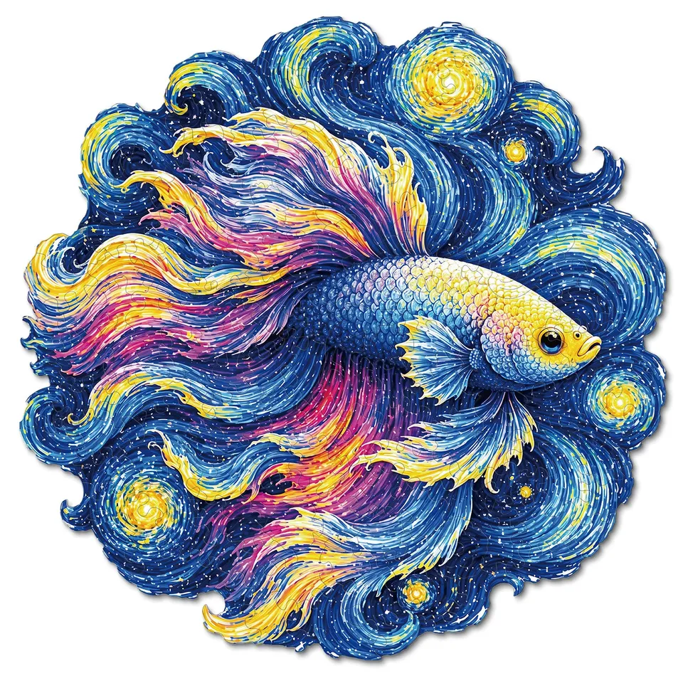 kaayee-wooden-puzzle-starlit-dream-fish-holzpuzzle-medium image 1