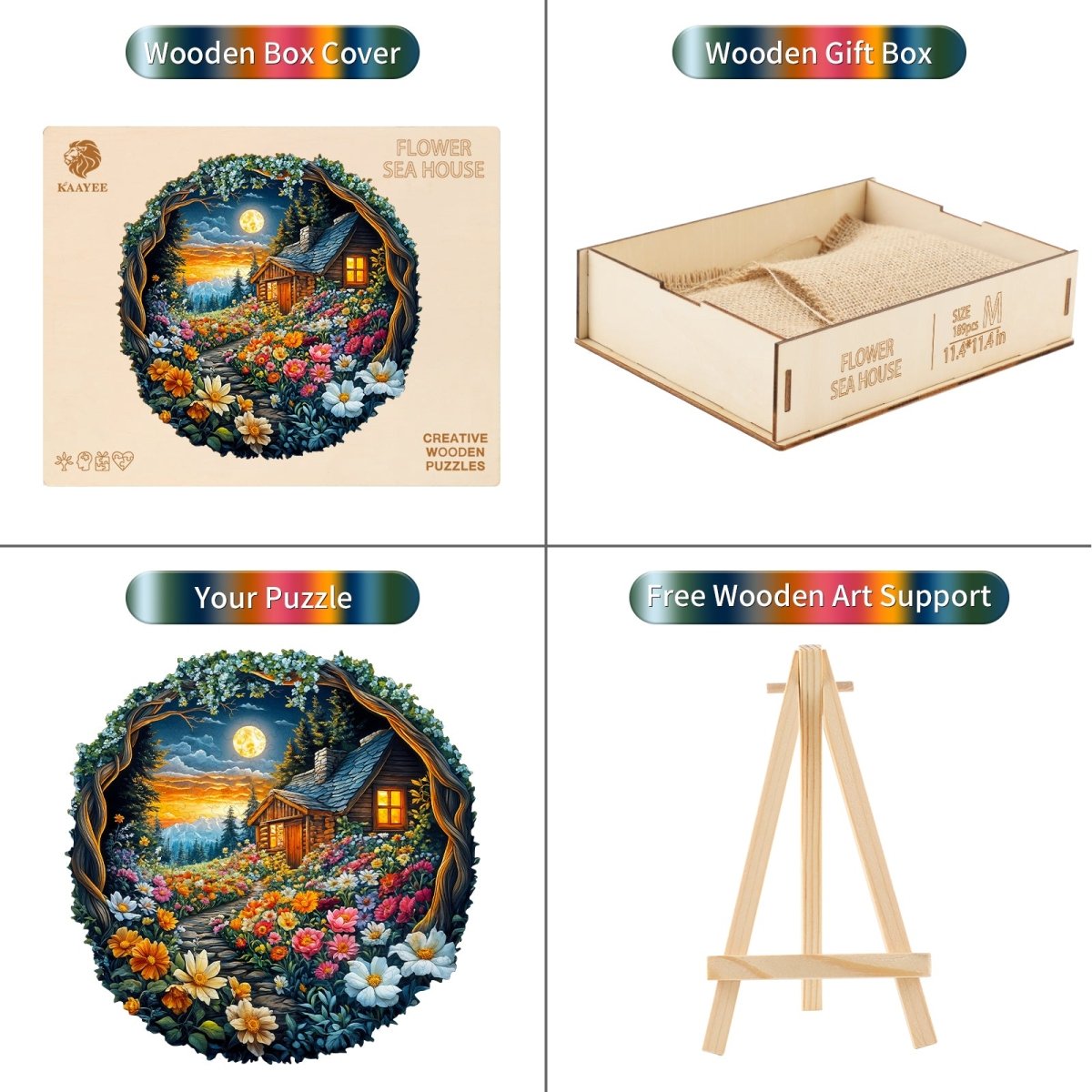 kaayee-wooden-puzzle-flower-sea-house-holzpuzzle-medium image 3
