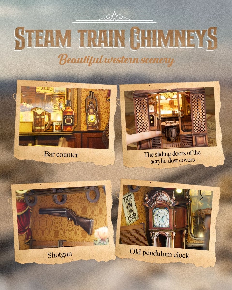 kaayee-book-nook-kit-retro-train-led-3d-puzzle-bausatz image 4