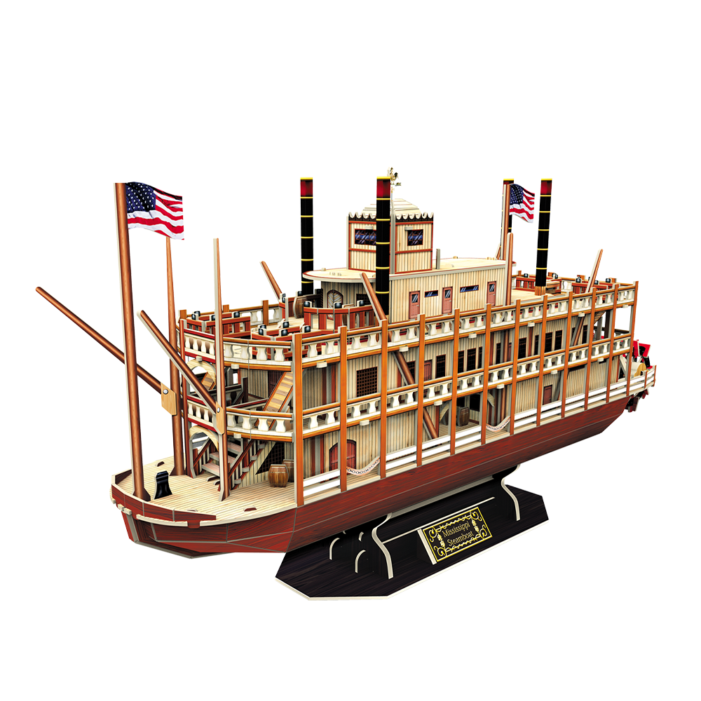 cubicfun-ships-t4026h-mississippi-steamboat-3d-puzzle-schiff image 2