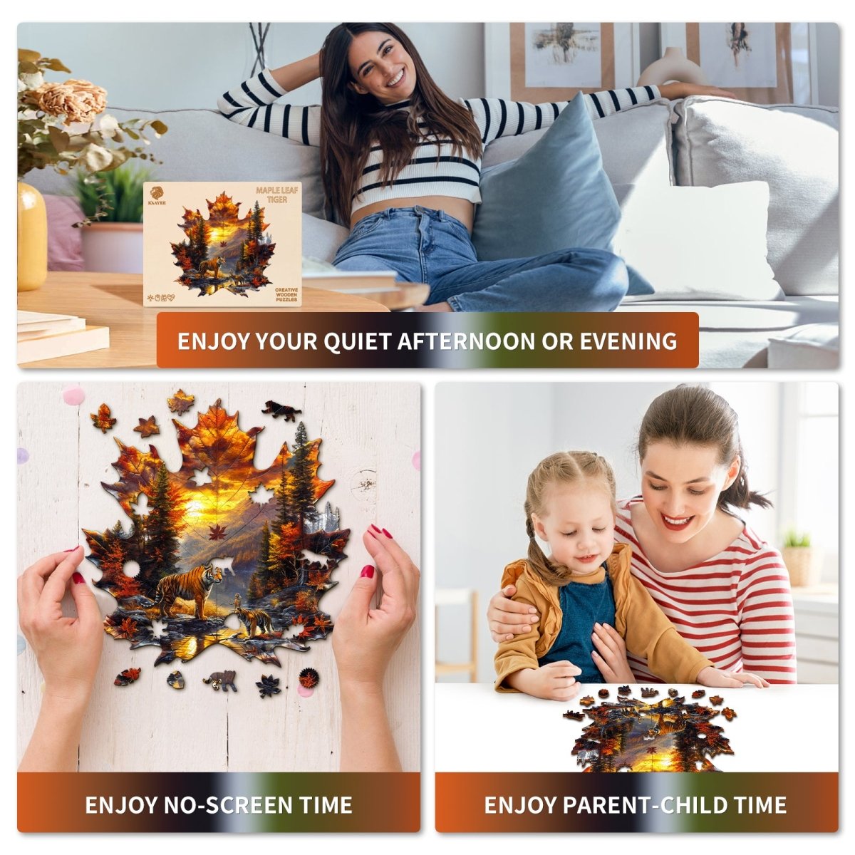 kaayee-wooden-puzzle-maple-leaf-tiger-holzpuzzle-medium image 6
