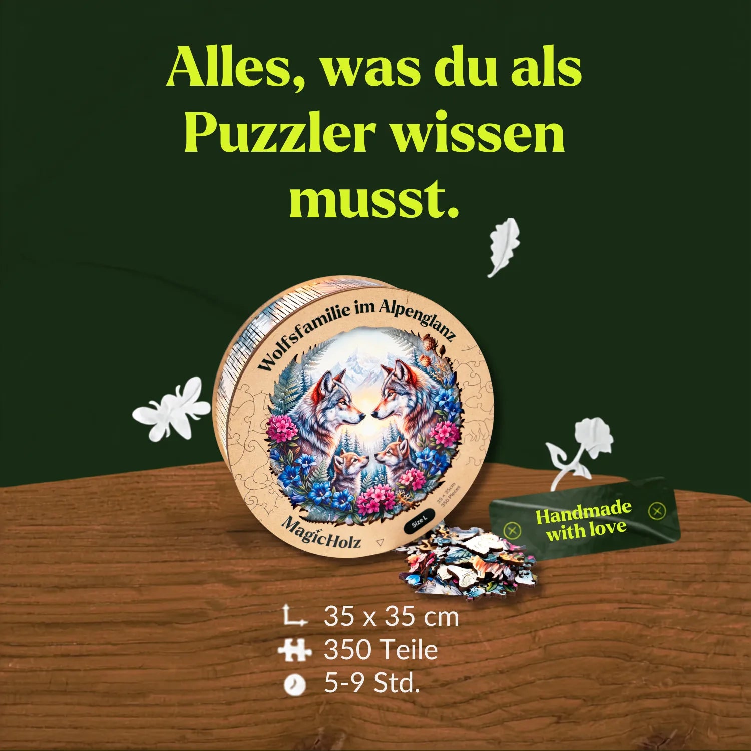 magicholz-wolfsfamilie-holzpuzzle-350-teile-mandala image 6
