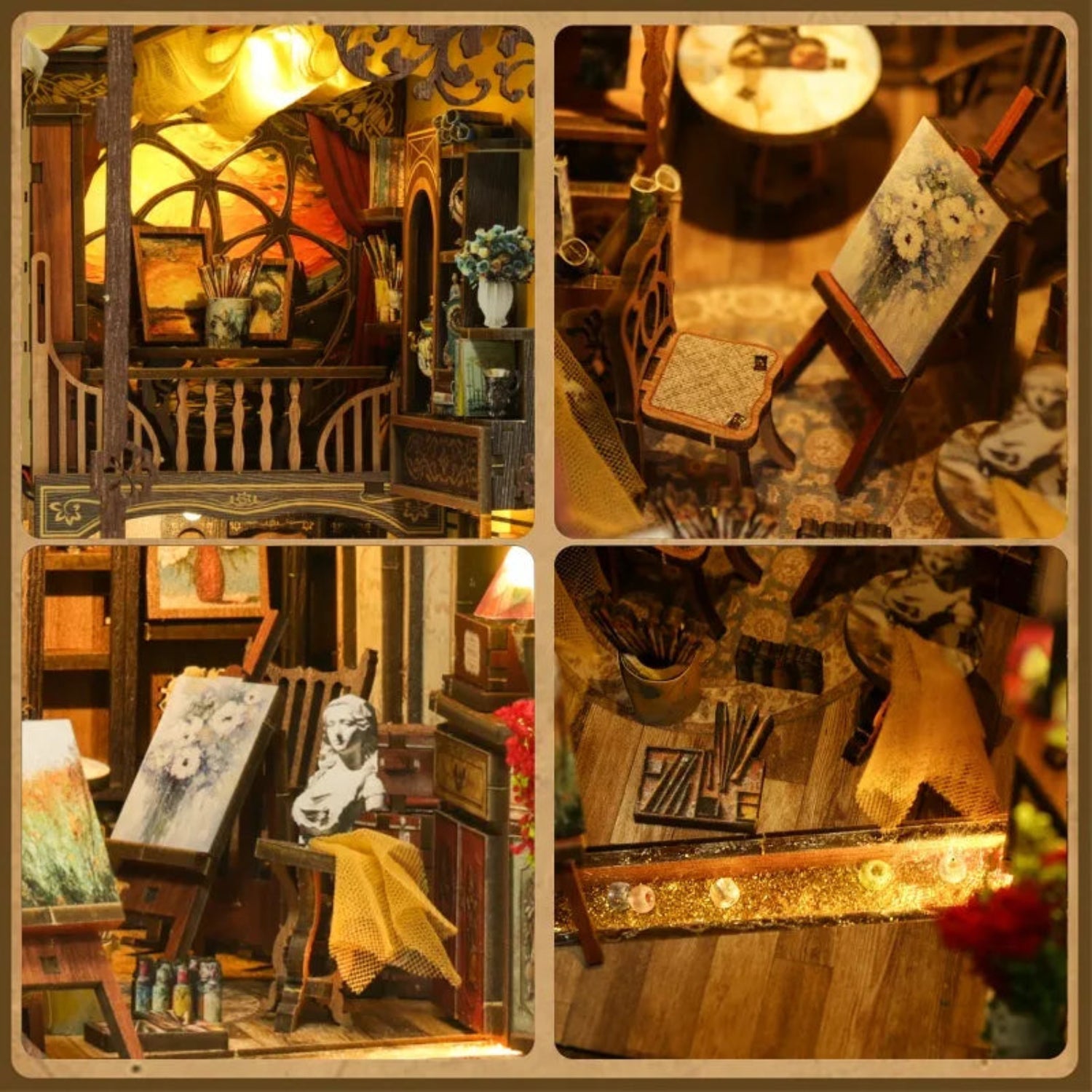 magicholz-book-nook-van-gogh-sternennacht-bastelset-led image 5