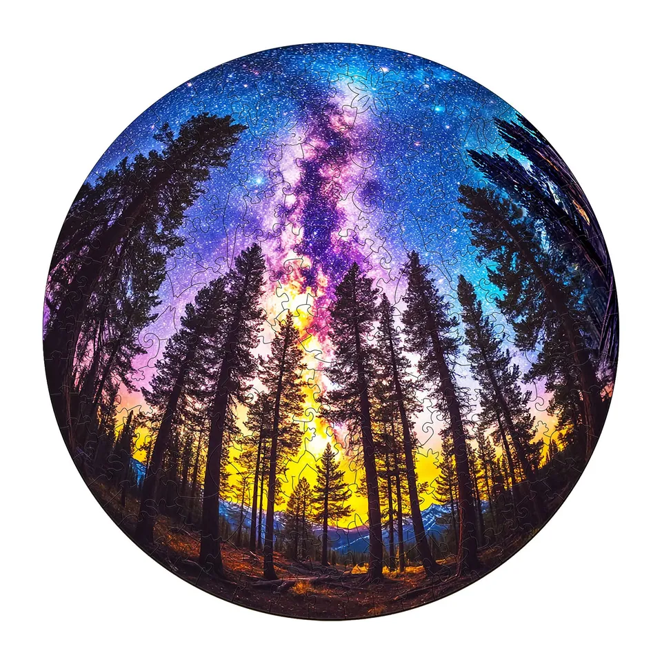 jigfoxy-galactic-forest-holzpuzzle-m-200-teile-wald image 1