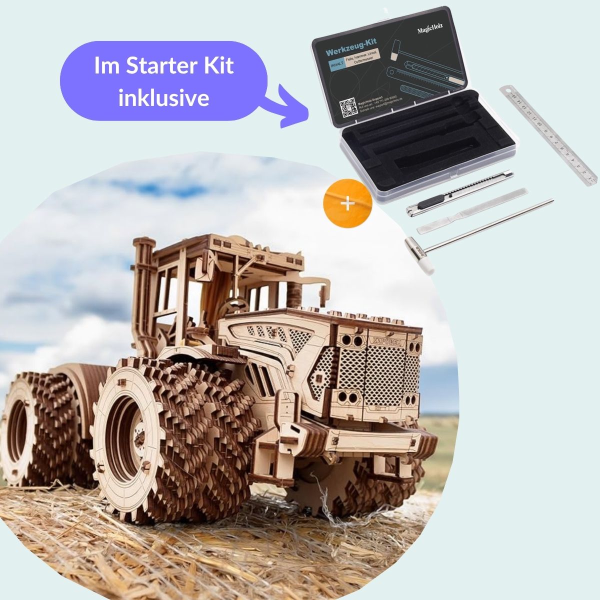 magicholz-mechanischer-bausatz-kirovets-k-7m-xxl-traktor-596-teile image 2