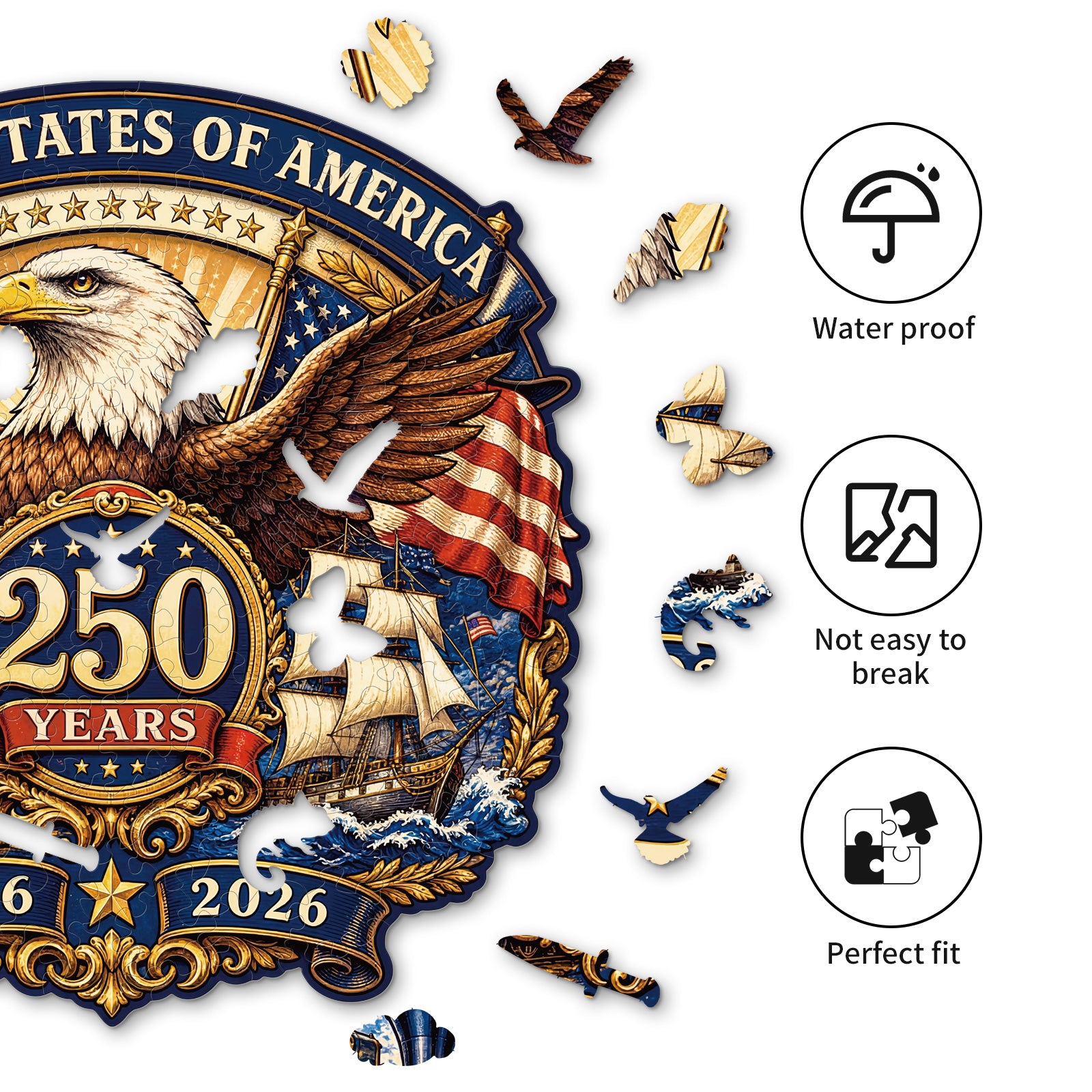 kaayee-wooden-puzzle-usa-250-liberty-eagle-holzpuzzle-m image 2