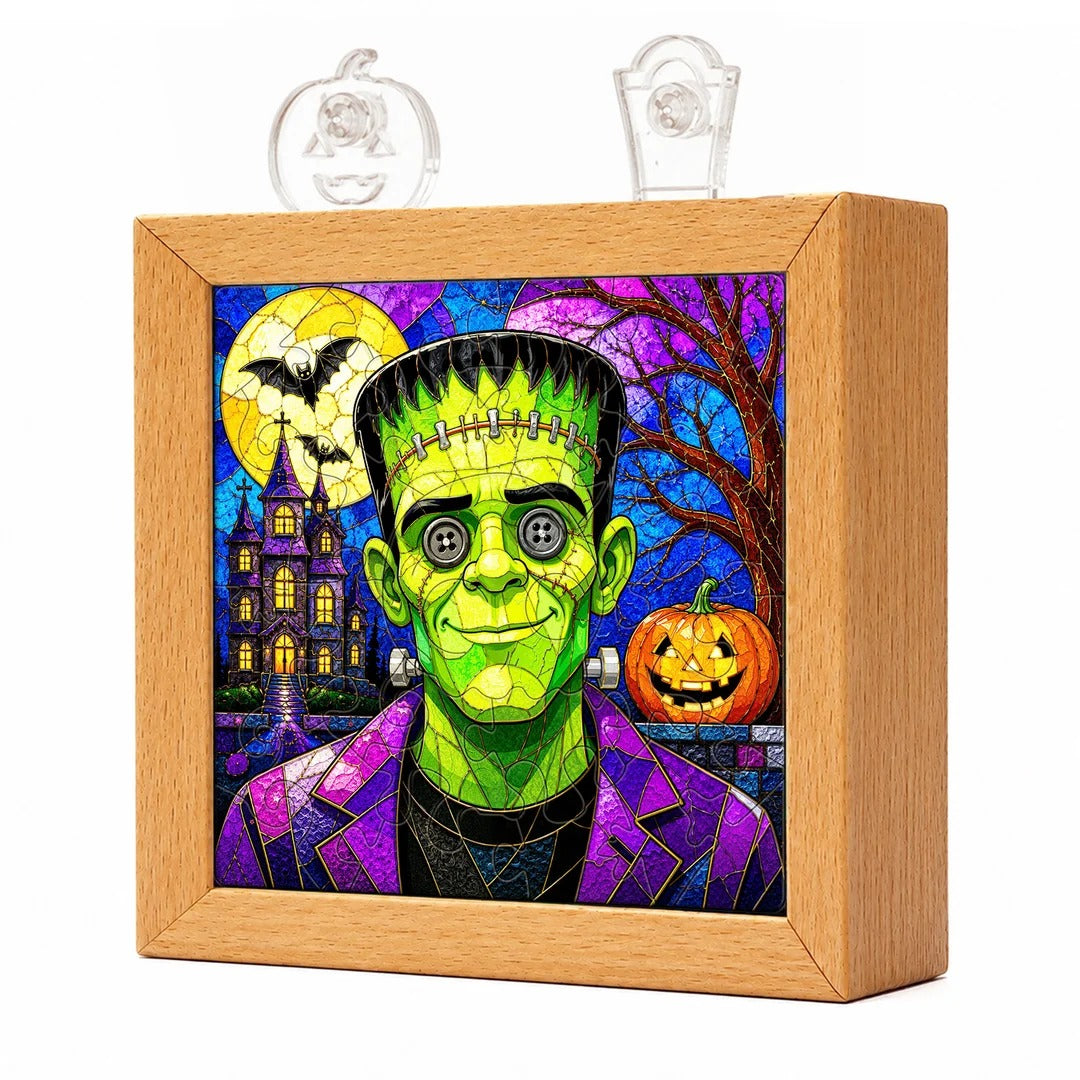 kaayee-halloween-frankenstein-nachtlicht-holzrahmen image 1
