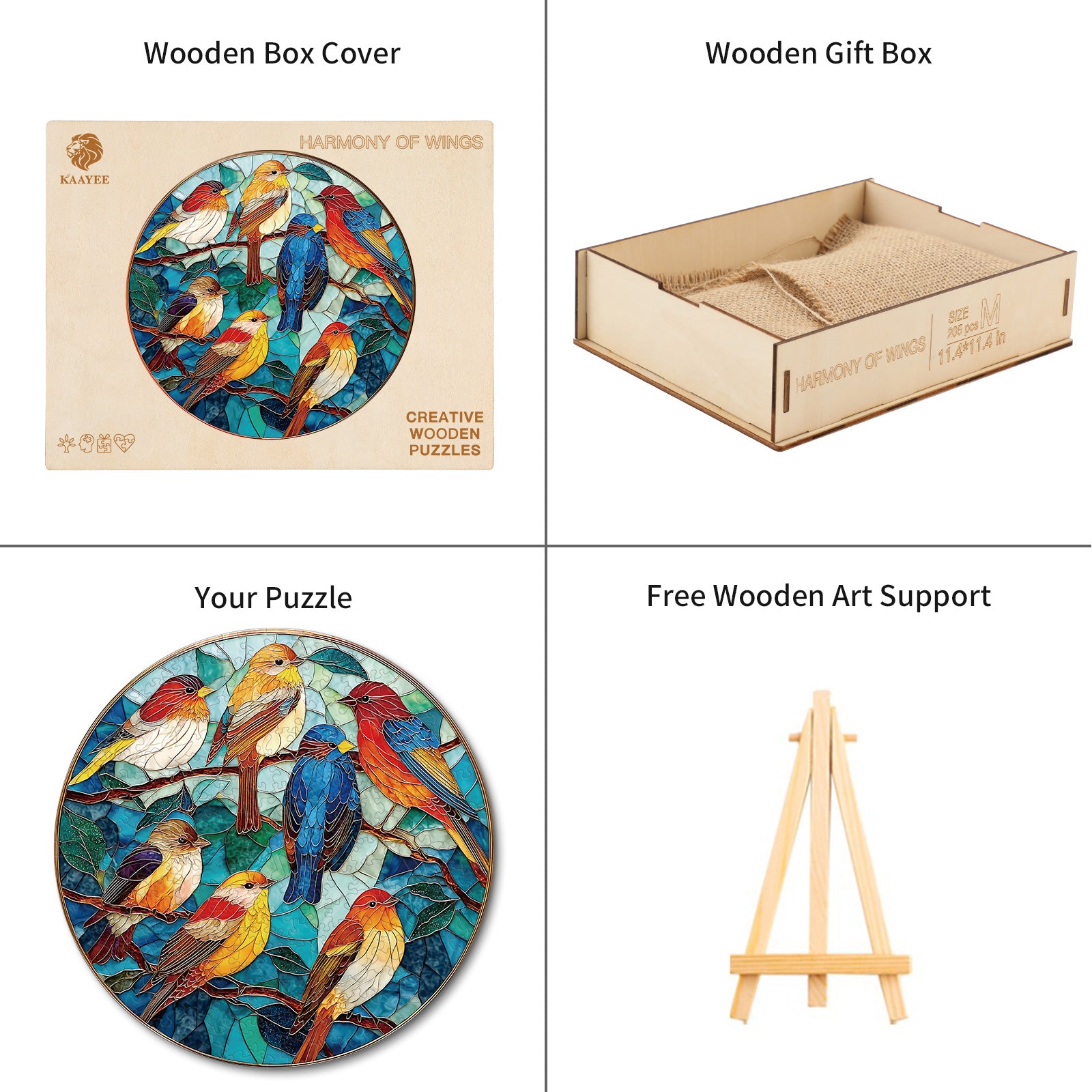 kaayee-wooden-puzzle-harmony-of-wings-holzpuzzle-medium-vogel image 4