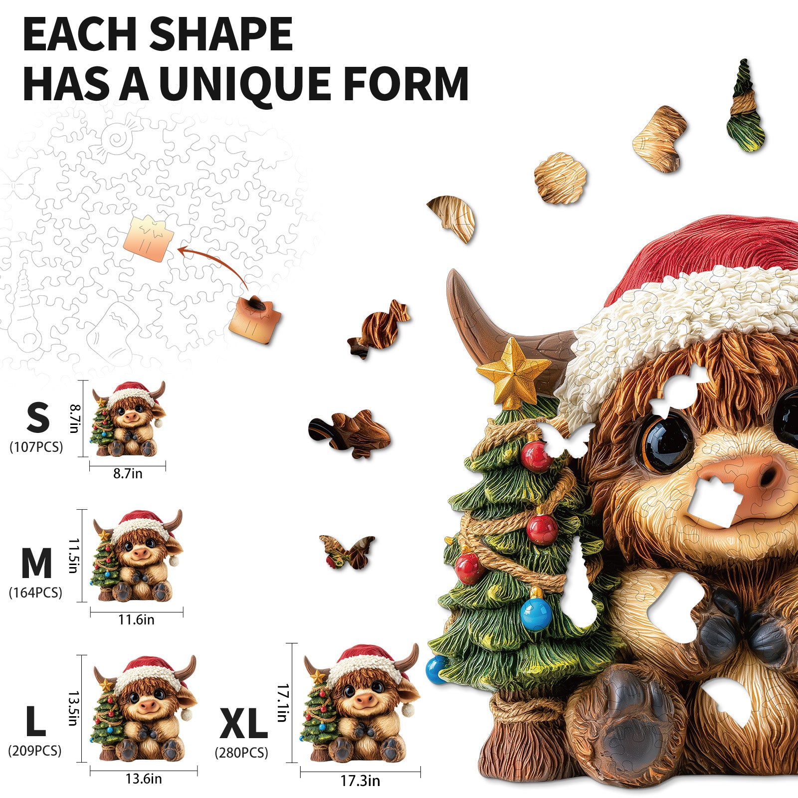 kaayee-christmas-highland-cutie-holzpuzzle-medium-winter image 3