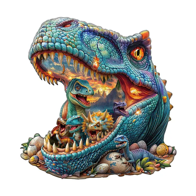 jigfoxy-dinosaur-holzpuzzle-90-teile-s-dinosaurier image 1