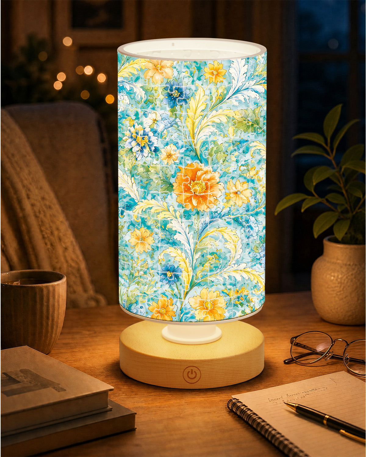 kaayee-azure-floral-rhapsody-acryl-nachtlicht-zylinder image 3
