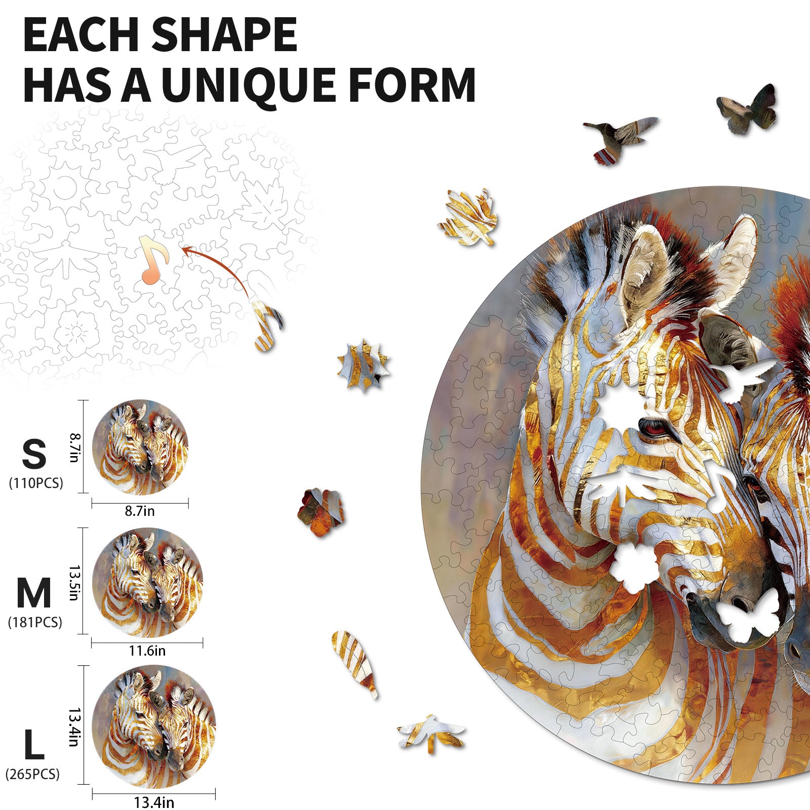 kaayee-wooden-puzzle-gilded-zebra-bond-holzpuzzle-medium-zebra image 3