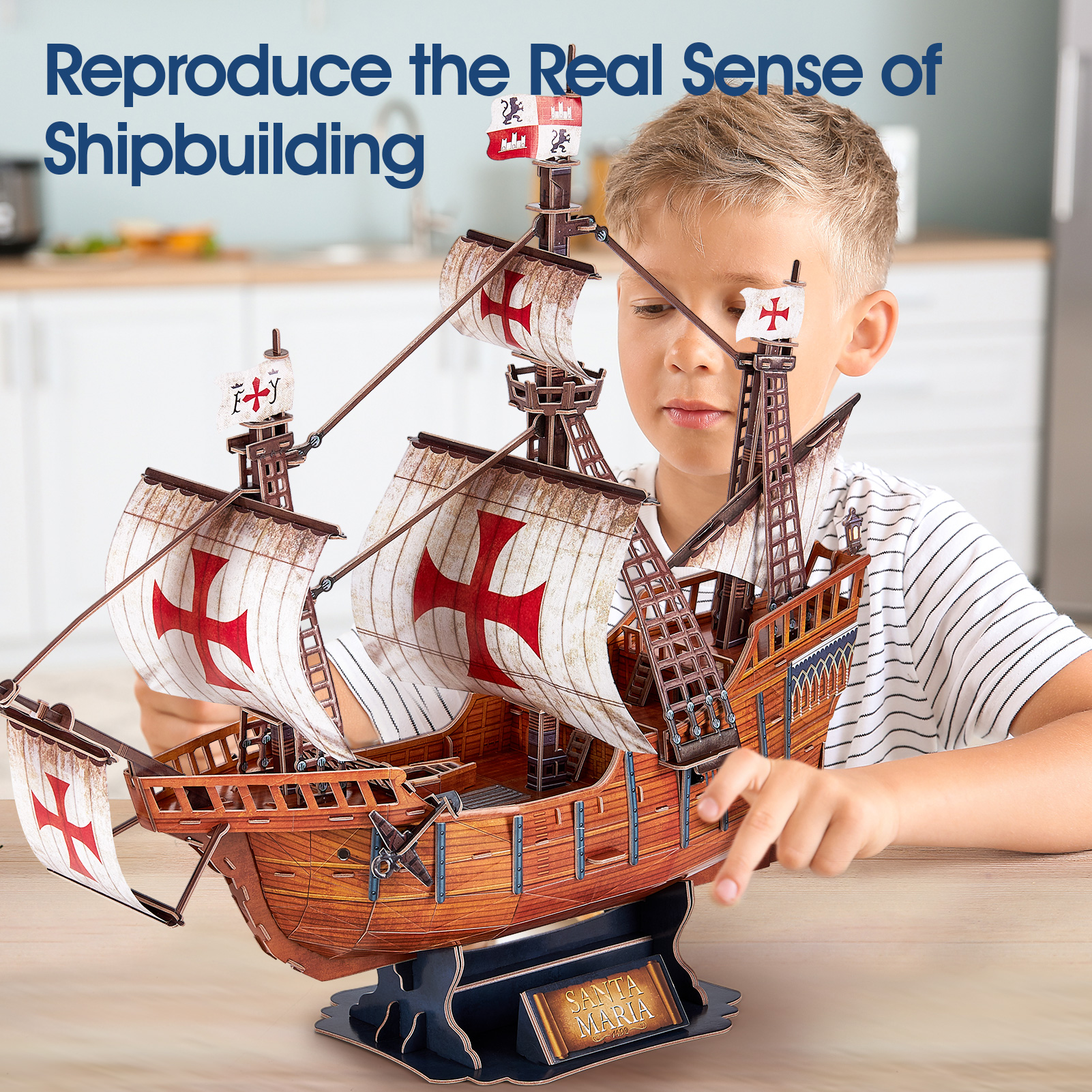 cubicfun-ships-t4038h-santa-maria-schiff-3d-puzzle-204-teile image 4