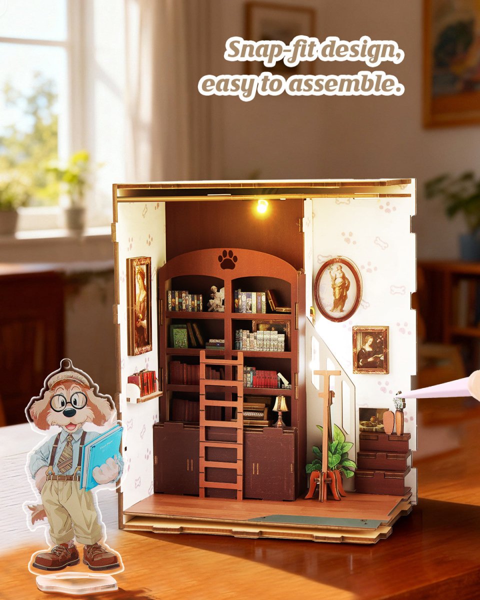 kaayee-book-nook-kit-doug-s-bookstore-3d-holzbausatz image 6