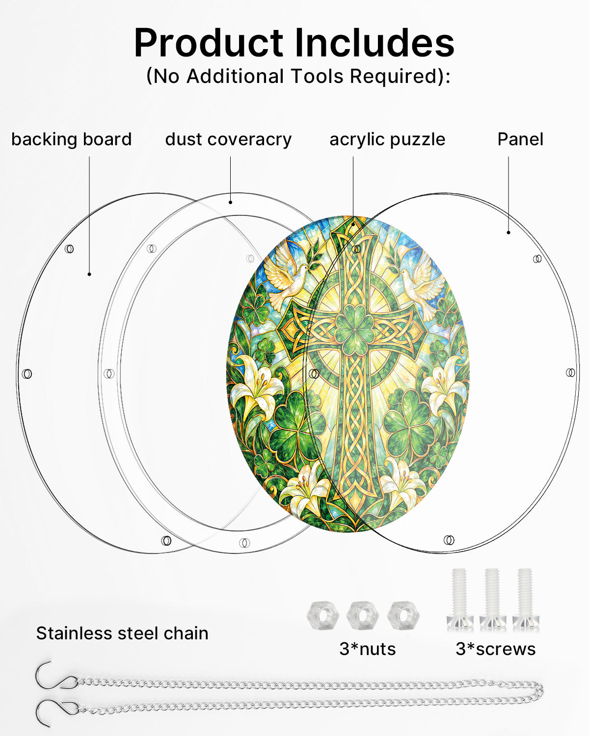 kaayee-suncatcher-emerald-blessing-cross-fensterbild-gr-n-m image 7