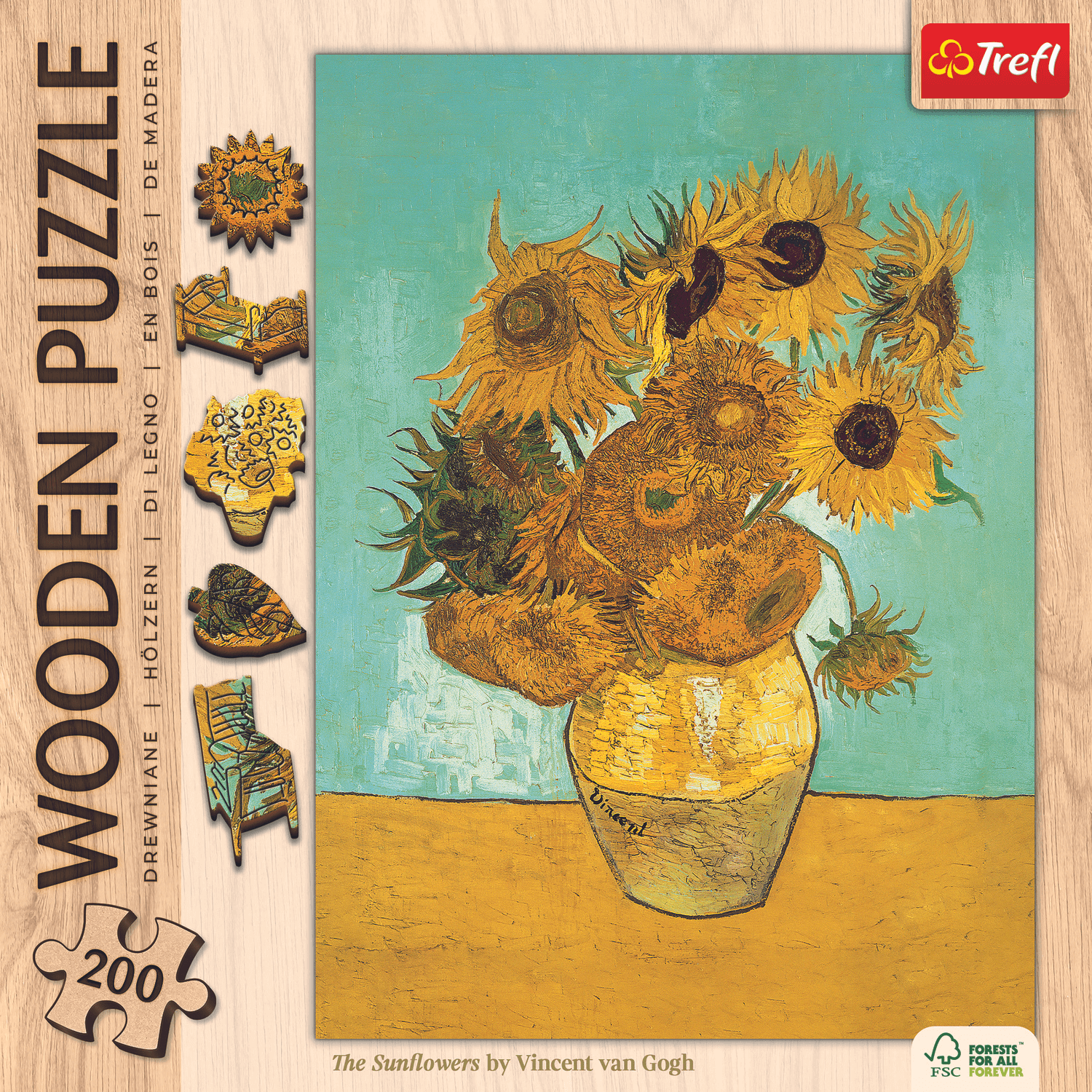magicholz-sonnenblumen-van-gogh-holzpuzzle-200-teile image 2
