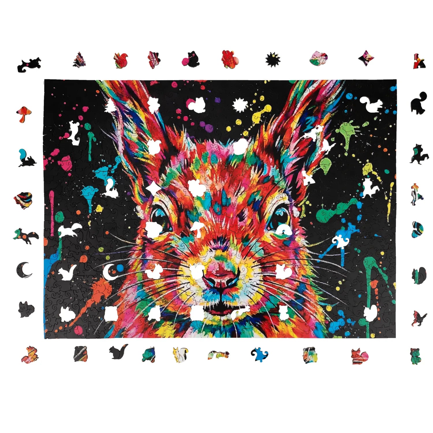 magicholz-holzpuzzle-buntes-eichh-rnchen-1000-teile-tier image 1