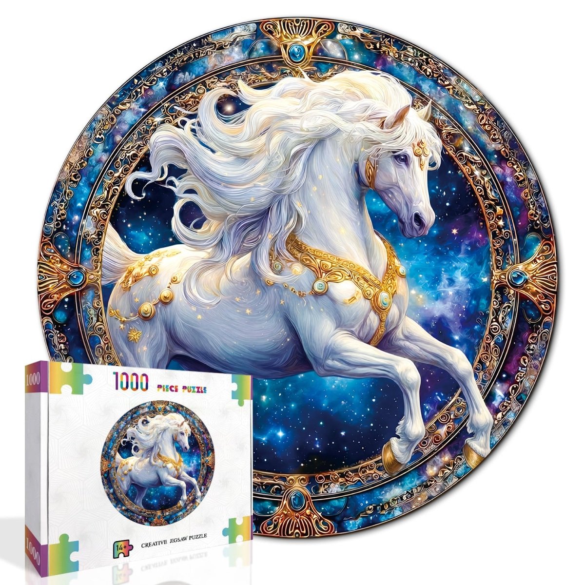 kaayee-cosmic-horse-puzzle-1000-teile-eco-white-board image 2