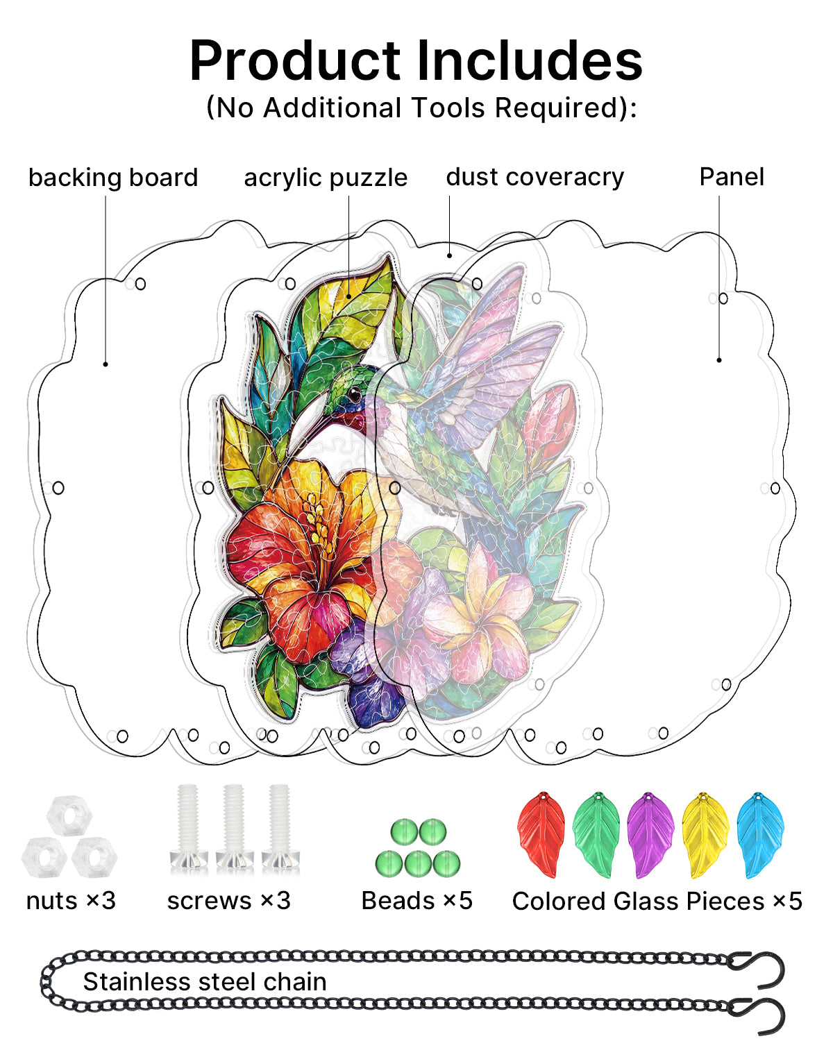 kaayee-wind-chime-hummingbird-garden-acryl-windspiel-small image 5