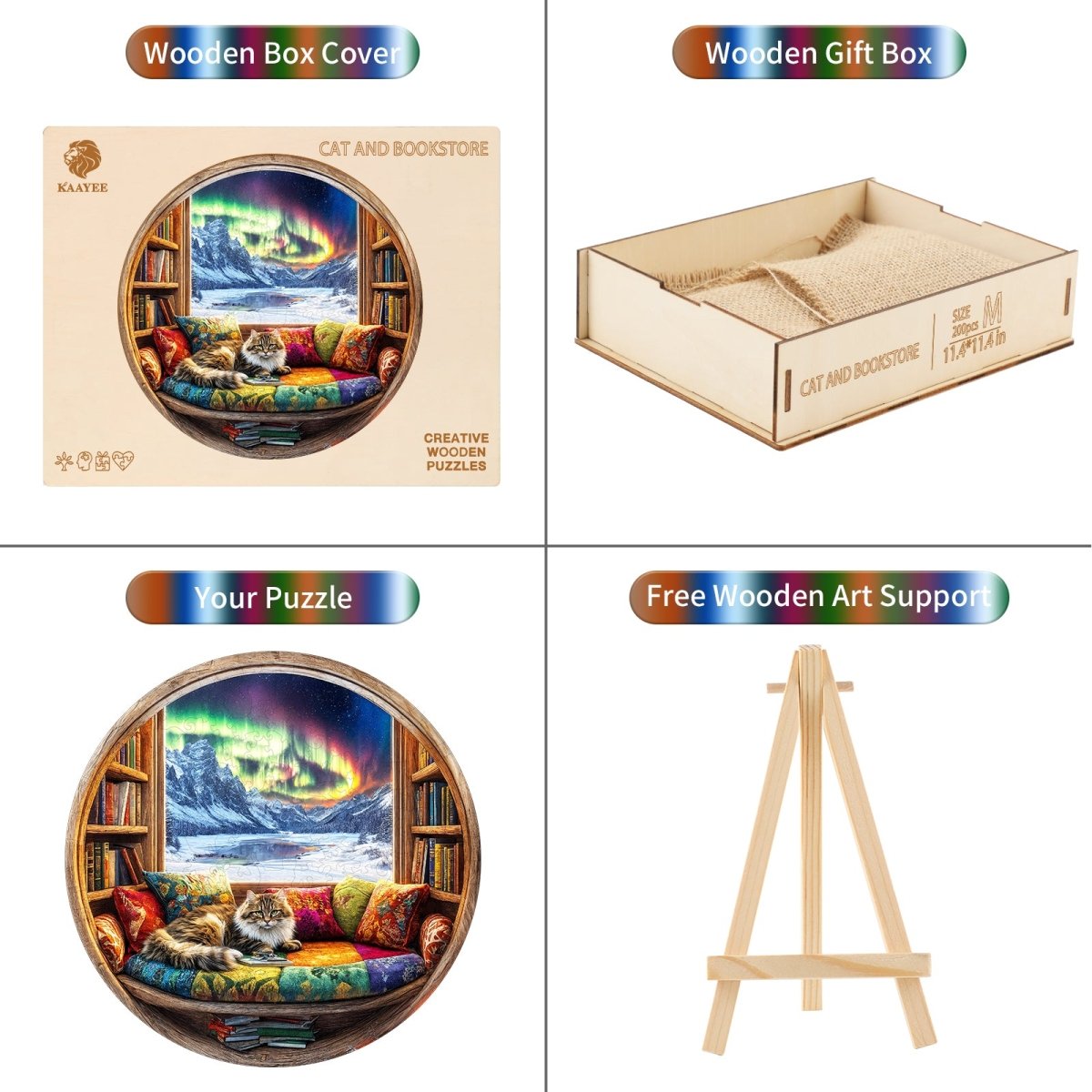 kaayee-wooden-puzzle-cat-and-bookstore-holzpuzzle-katze-medium image 5