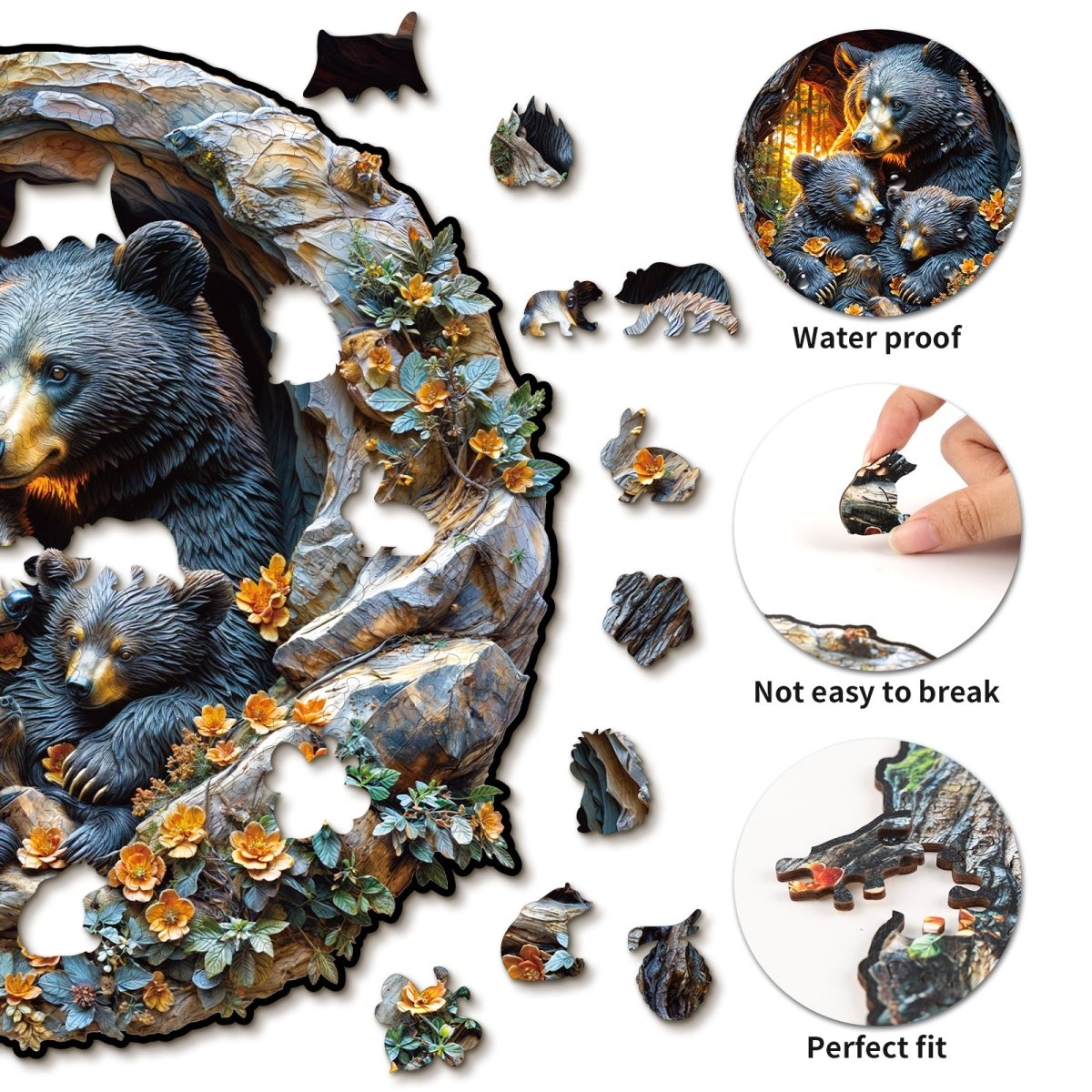 kaayee-wooden-puzzle-hugging-bear-and-cub-b-ren-holzpuzzle image 2