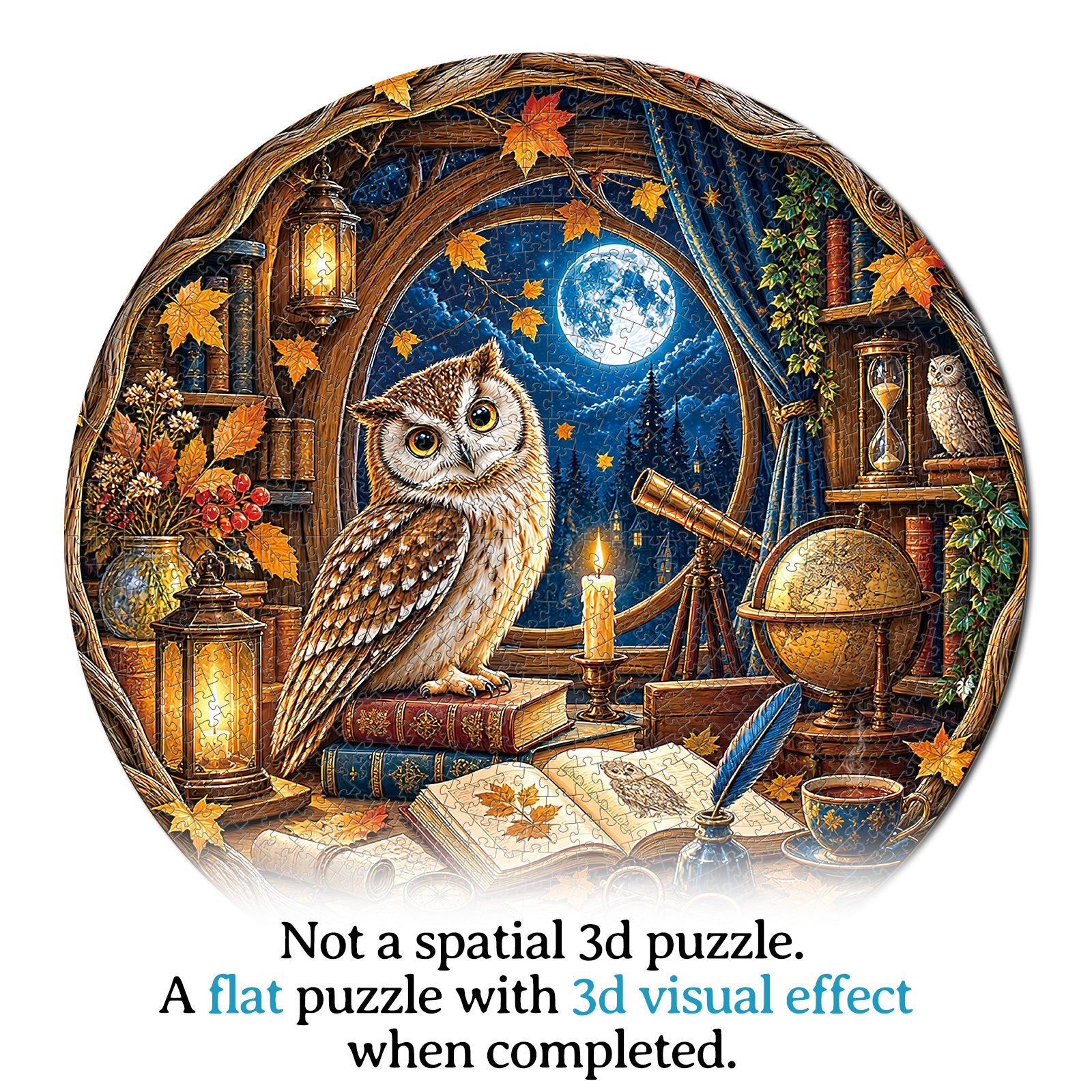 kaayee-cardboard-puzzle-moonlit-owl-study-1000-teile-eco image 7